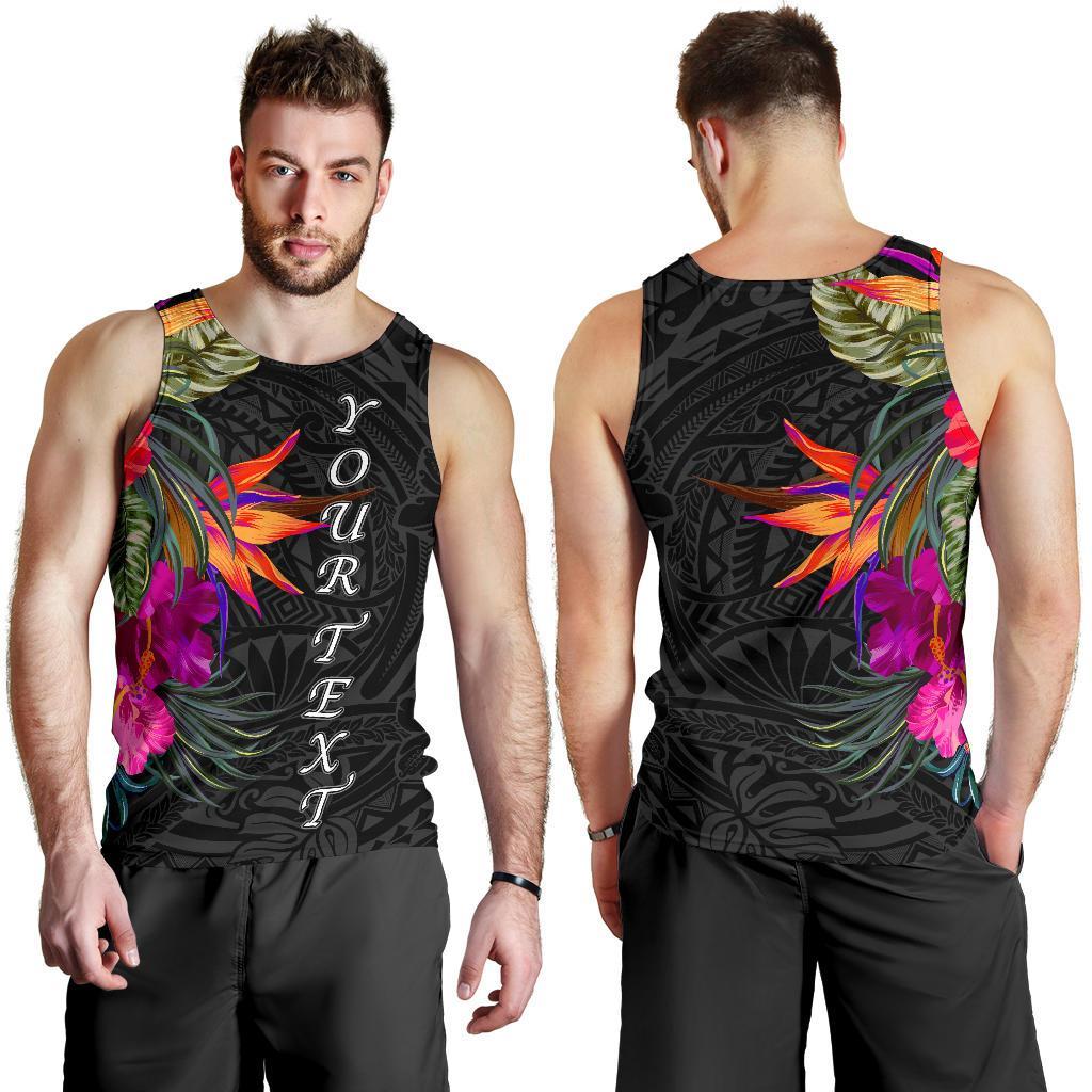 Polynesian Custom Personalised Men's Tank Top - Hibiscus Pattern - Polynesian Pride