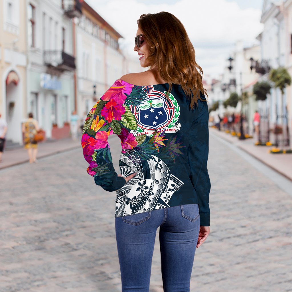 Samoa Custom Personalised Women's Off Shoulder Sweater - Summer Vibes - Polynesian Pride