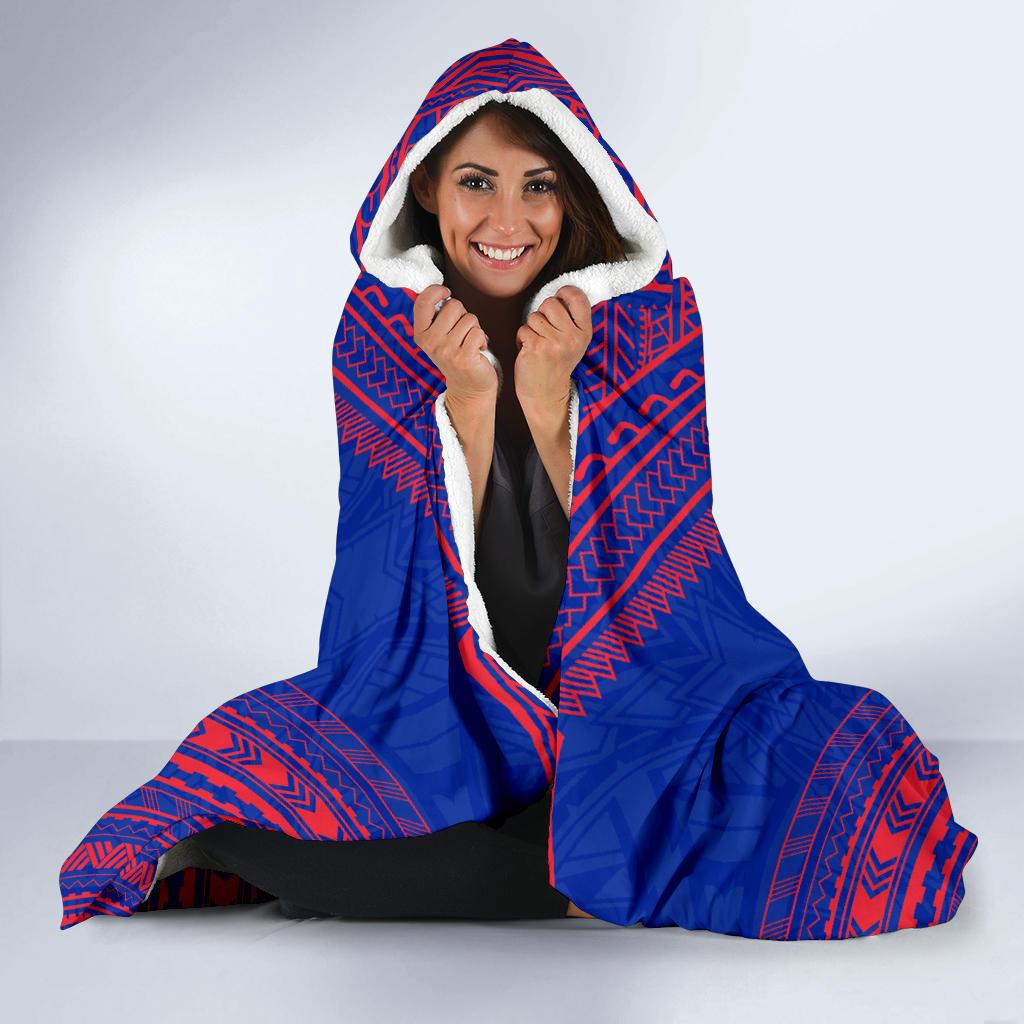 Wallis And Futuna Flag Polynesian Chief Hooded Blanket - Polynesian Pride