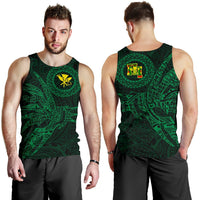 Hawaii Tank Top Polynesian Kanaka Map Hawaiian Men's Tank Top - Green - TT Style Green - Polynesian Pride