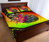 Yap Quilt Bed Set - Polynesian Hook And Hibiscus (Raggae) - Polynesian Pride