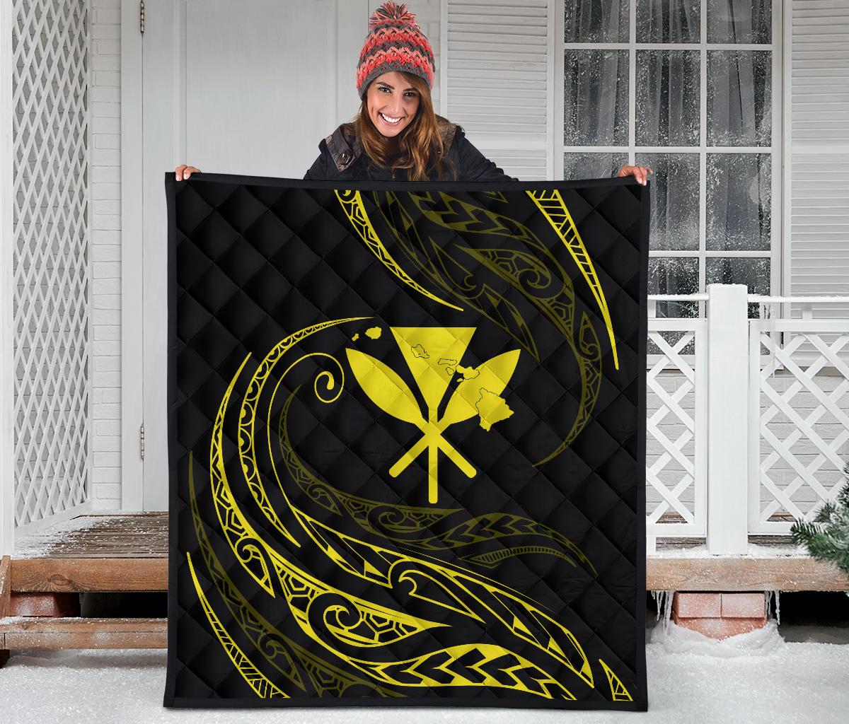 Kanaka Premium Quilt - Yellow - Frida Style - Polynesian Pride
