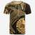 Tahiti T Shirt Humpback Whale & Coat of Arms Gold Unisex Art - Polynesian Pride