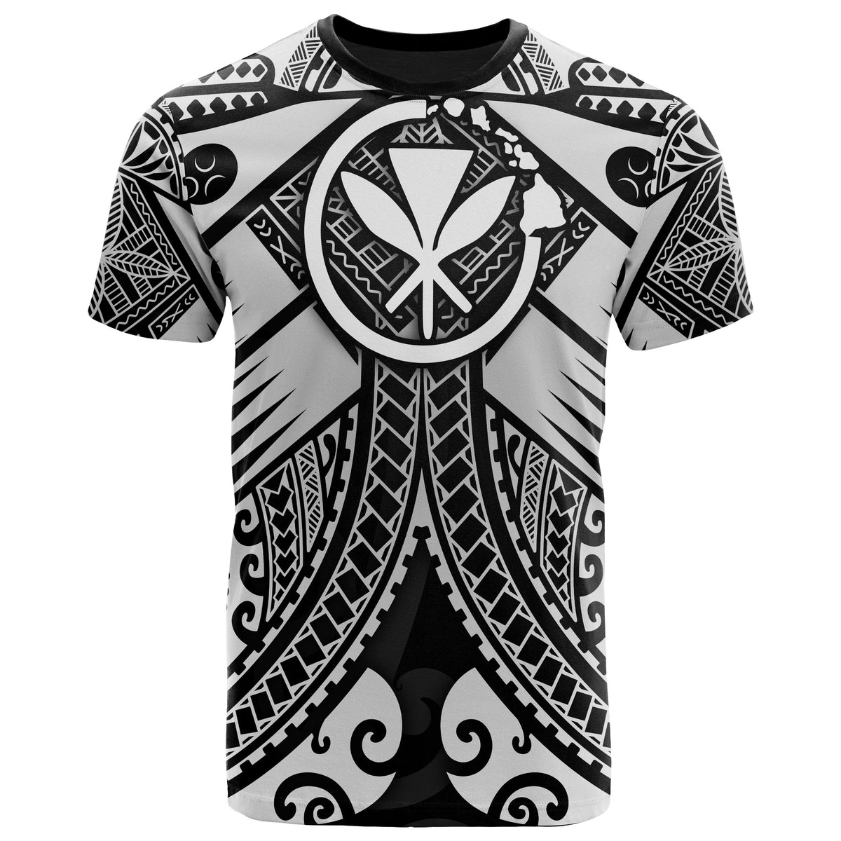 Hawaii Polynesian T Shirt White Kanaka Maoli Map - Polynesian Pride