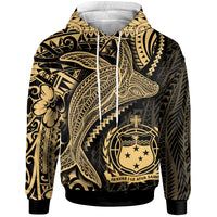 Samoa Hoodie Humpback Whale & Coat of Arms Gold Unisex Gold - Polynesian Pride