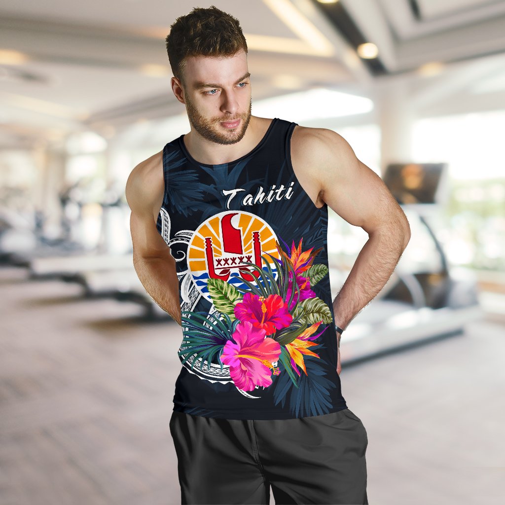 Tahiti Polynesian Men's Tank Top - Tropical Flower - Polynesian Pride