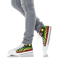 Nauru High Top Canvas Shoes - Reggae Tentacle Turtle - Polynesian Pride
