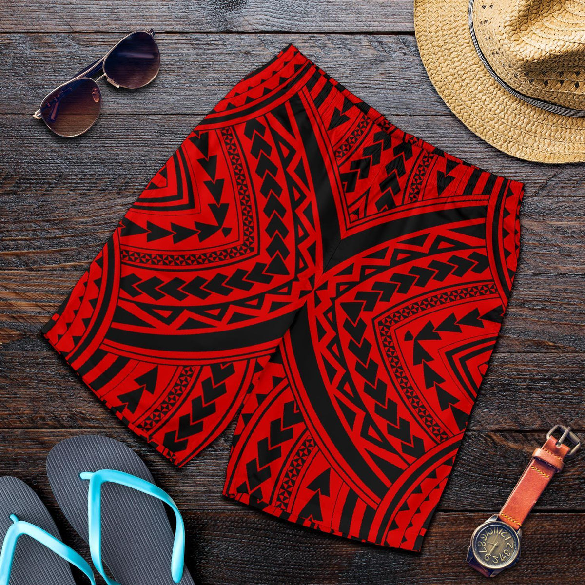 Polynesian Tradition Red Men's Short - Polynesian Pride
