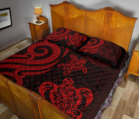 Palau Quilt Bed Set - Red Tentacle Turtle - Polynesian Pride