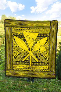 Hawaii Polynesian Kanaka Maoli Premium Quilt Yellow - Polynesian Pride