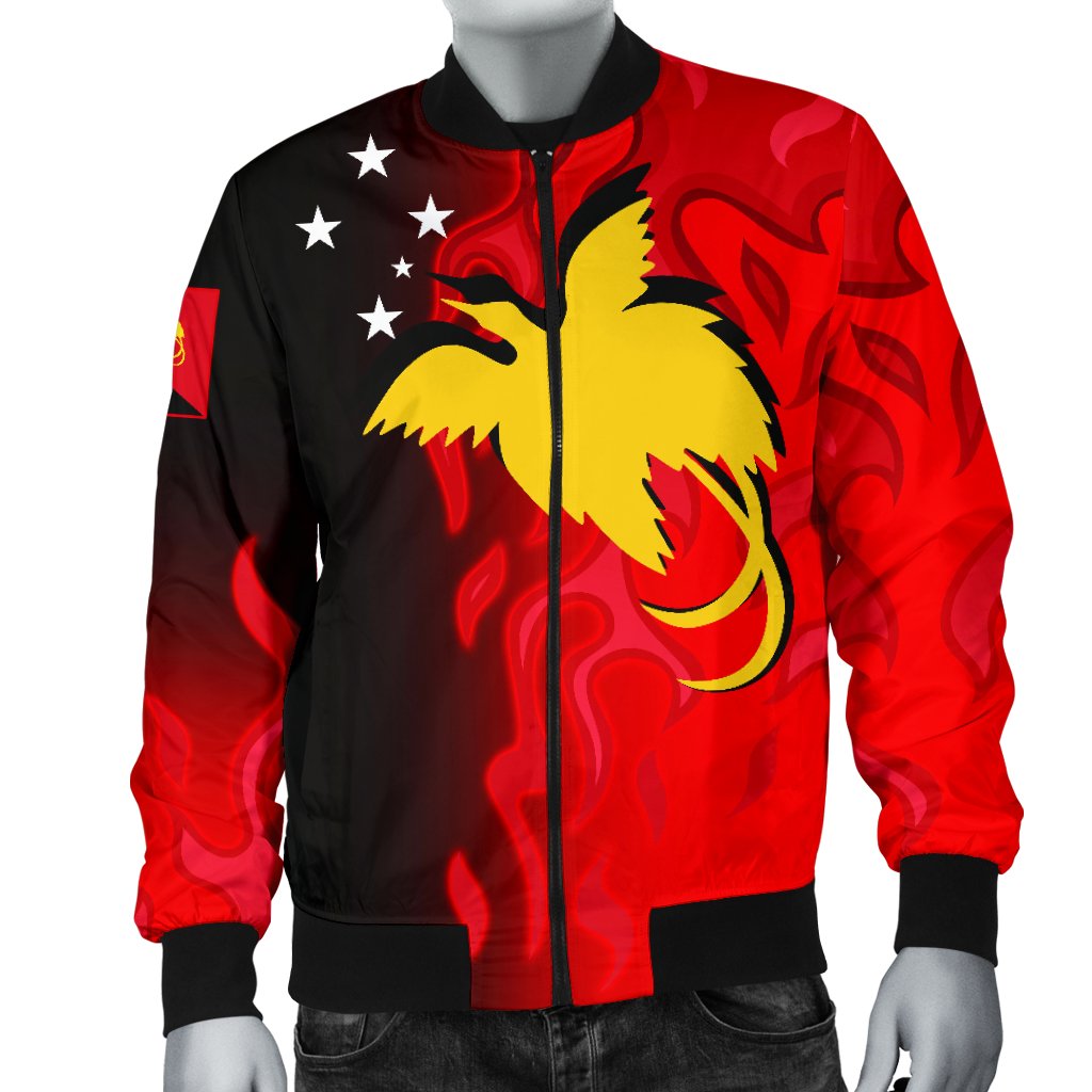 Papua New Guinea Bomber Jacket (Men) - PNG Flame - Polynesian Pride