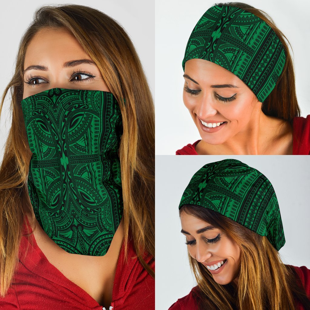 Polynesian Tribal Tatau Green Unisex Bandana - Polynesian Pride