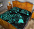 Turtle Hibiscus Map Turquoise Quilt Bed Set - Polynesian Pride