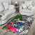 Samoa Area Rug White - Turtle Plumeria Banana Leaf - Polynesian Pride