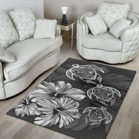 Hawaiian Map Hibiscus Flowers Vintage Polynesian Rug AH - Polynesian Pride