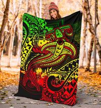 Samoa Premium Blanket - Reggae Shark Polynesian Tattoo - Polynesian Pride