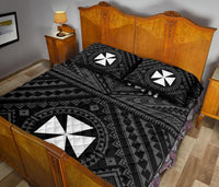 Wallis and Futuna Personalised Quilt Bed Sets - Wallis and Futuna Seal With Polynesian Tattoo Style - Polynesian Pride