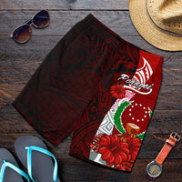 Pohnpei Micronesia Men's Shorts - Coat Of Arm With Hibiscus - Polynesian Pride