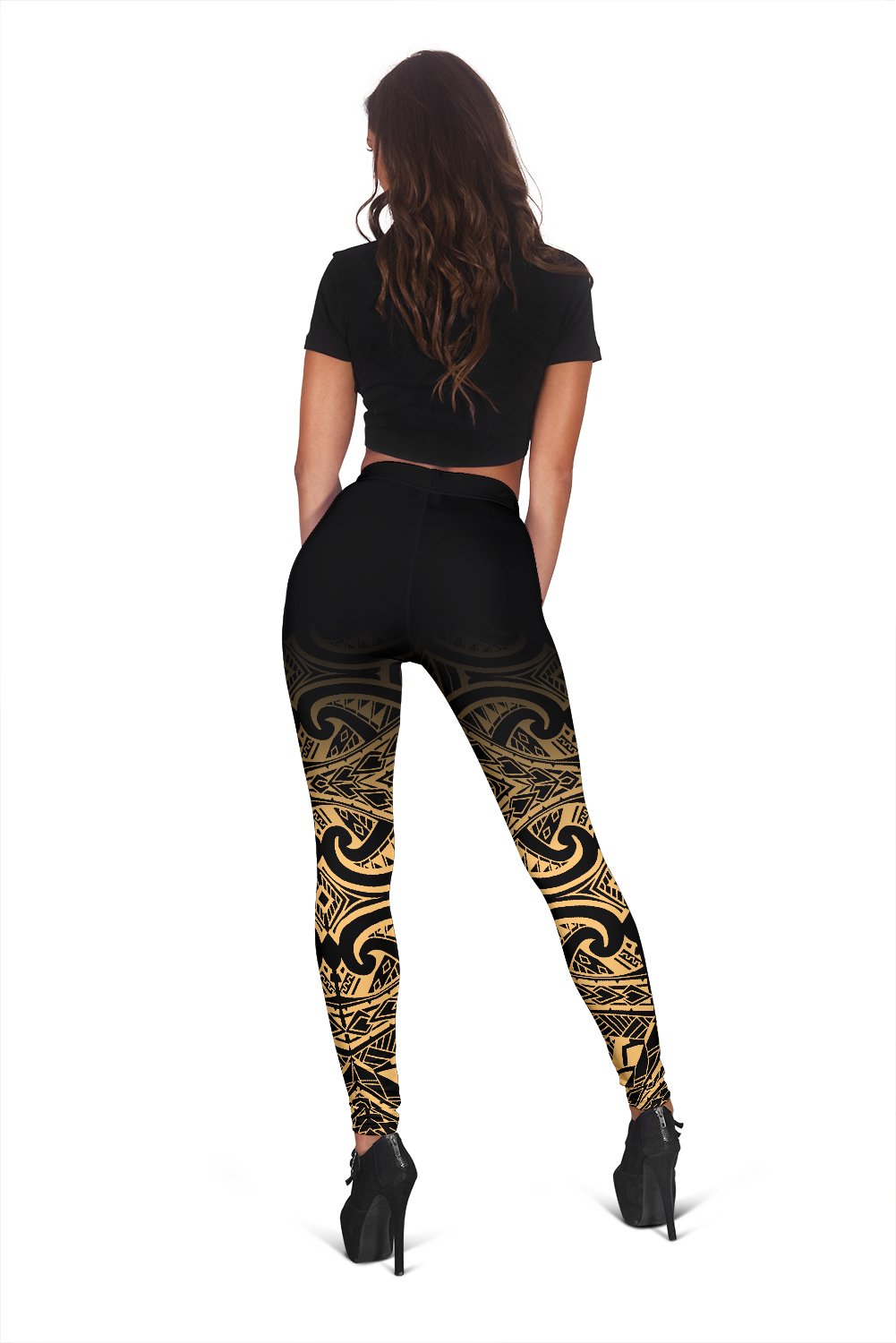 Polynesian Women's Leggings - Fog Gold Version - Polynesian Pride
