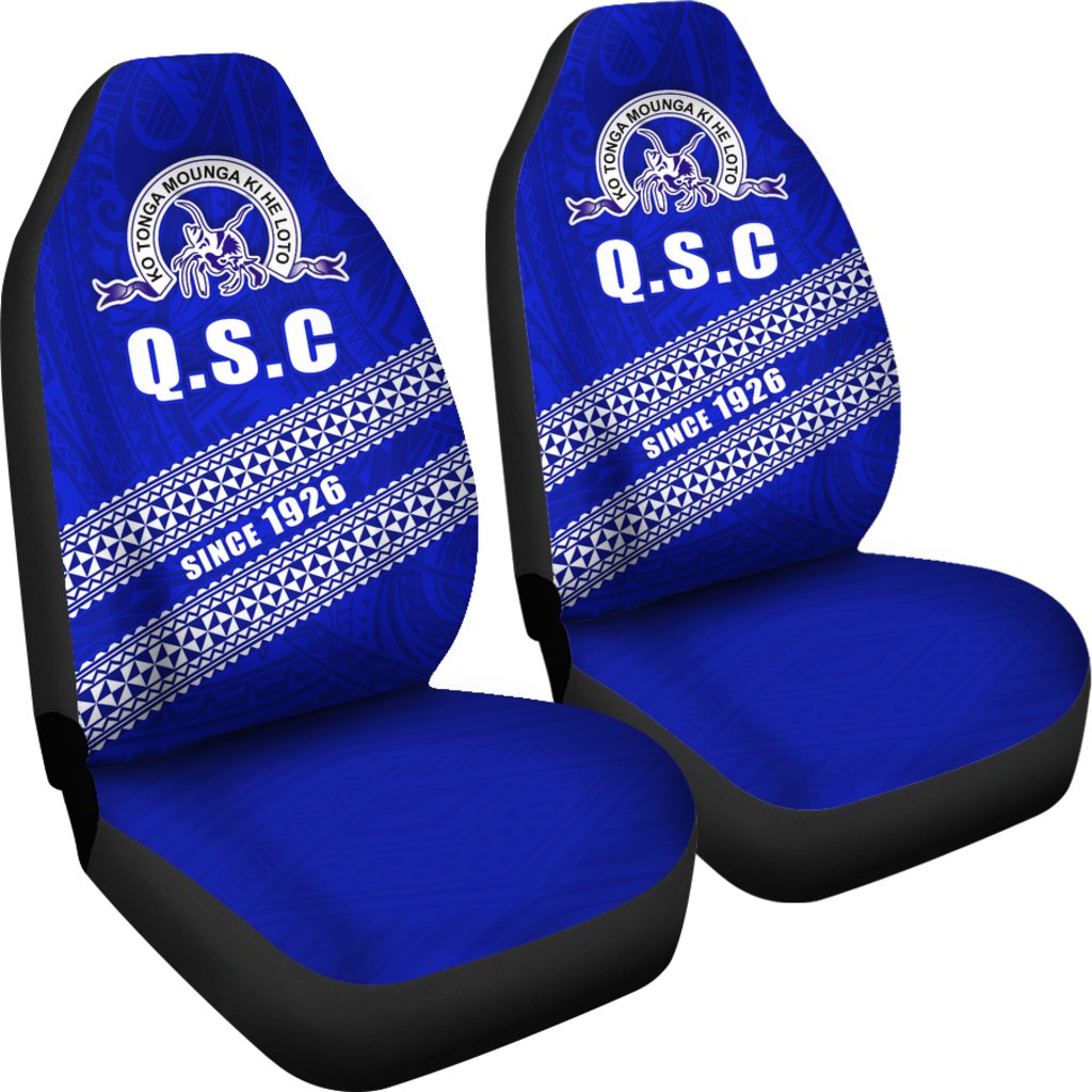 Queen Salote Car Seat Covers Tonga College Universal Fit Blue - Polynesian Pride