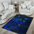 Samoa Area Rugs Turtle Hibiscus Blue - Polynesian Pride