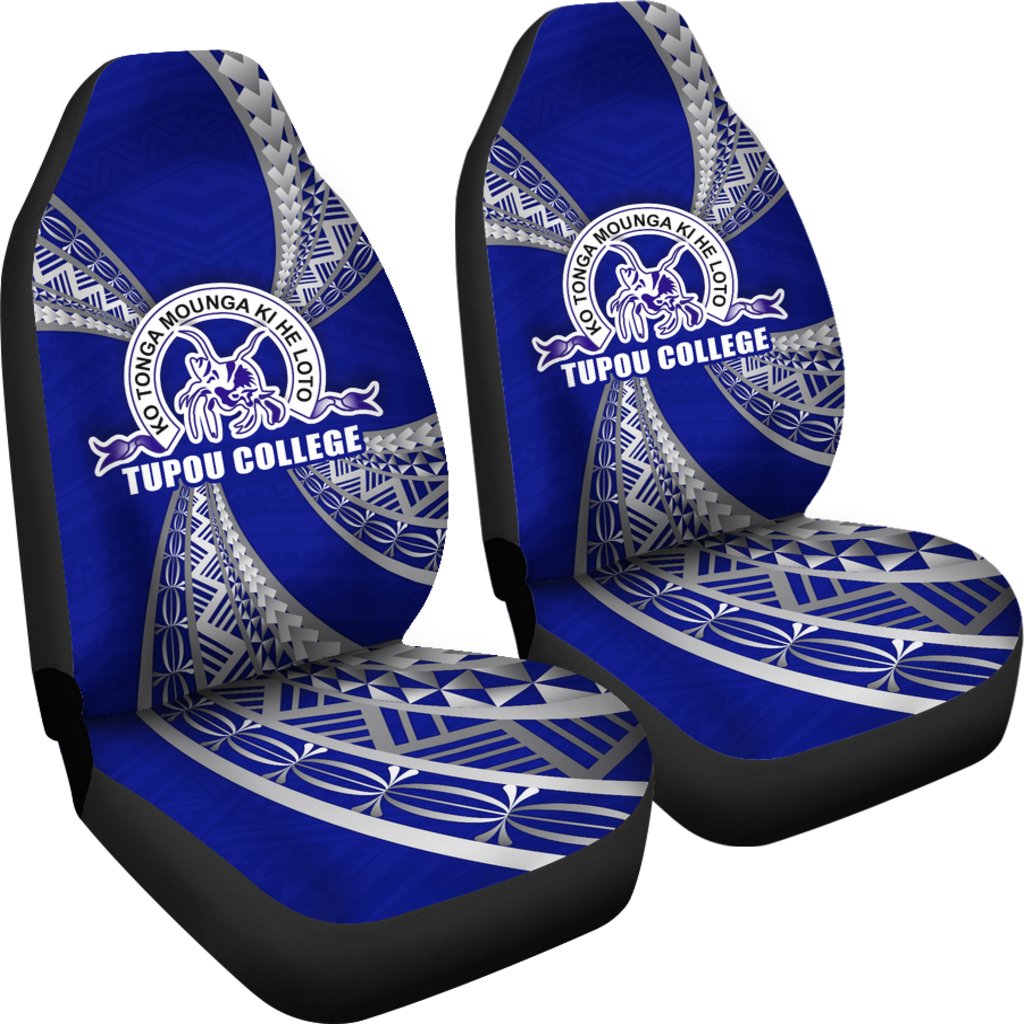 Tupou College Car Seat Covers Toloa Tonga Universal Fit Blue - Polynesian Pride