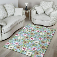 Tropical Hibiscus Palm Leaves Rug - Polynesian Pride