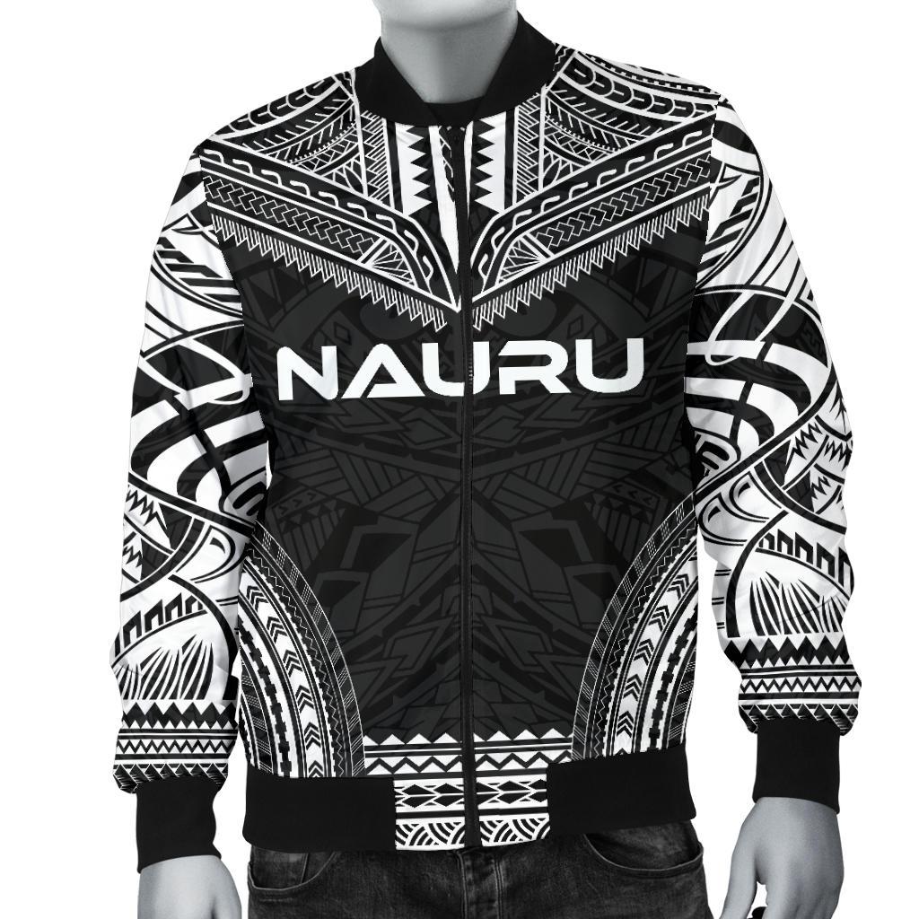 Nauru Polynesian Chief Men's Bomber Jacket - Black Version - Polynesian Pride