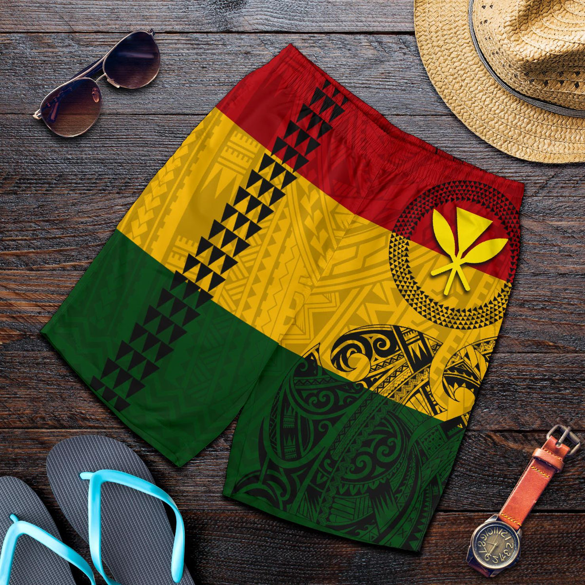 Hawaii Kanaka Flag Polynesian Men's Shorts Limited Edition - Polynesian Pride