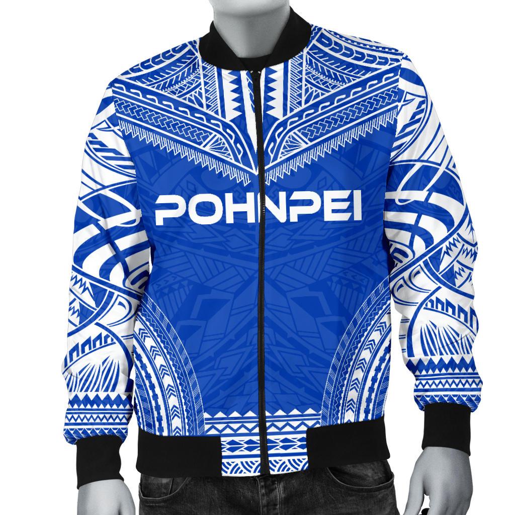 Pohnpei Flag Polynesian Chief Men's Bomber Jacket - Polynesian Pride