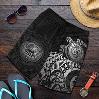 American Samoa Polynesian Shorts (Men) - Polynesian Turtle (Silver) Silver - Polynesian Pride