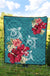 Hawaii Turtle Hibiscus Plumeria Blue Polynesian - Premium Quilt AH - Polynesian Pride