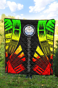 Marshall Islands Premium Quilt - Marshall Islands Seal Polynesian Reggae Tattoo - Polynesian Pride