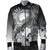 CNMI Men's Bomber Jacket - Humpback Whale with Tropical Flowers (White) White - Polynesian Pride