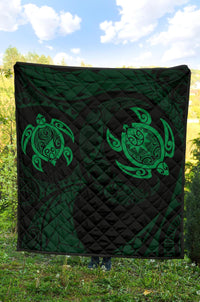 Hawaii Polynesian Turtle Premium Quilt Green - Polynesian Pride