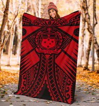 Samoa Polynesian Premium Blanket - Samoa Red Seal with Polynesian Tattoo - Polynesian Pride