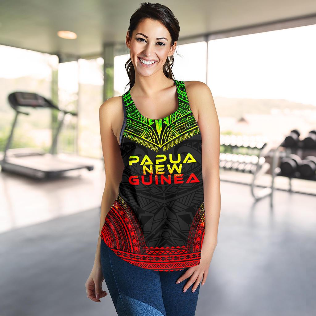 Papua New Guinea Women's Racerback Tank - Polynesian Chief Reggae Version - Polynesian Pride