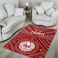 Tahiti Area Rug - Tahiti Seal In Polynesian Tattoo Style (Red) - Polynesian Pride