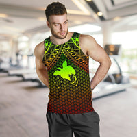 Polynesian Papua New Guinea Personalised Men's Tank Top - Reggae Vintage Polynesian Patterns Reggae - Polynesian Pride