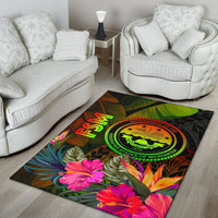 Federated States of Micronesia Polynesian Area Rug - Hibiscus and Banana Leaves - Polynesian Pride