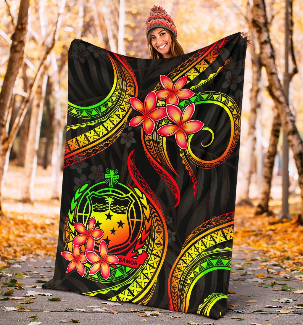 Samoa Polynesian Premium Blanket - Reggae Plumeria - Polynesian Pride