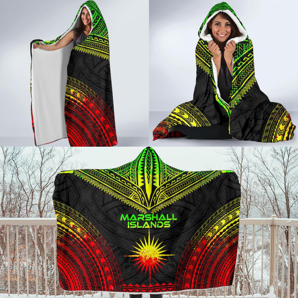 Marshall Islands Polynesian Chief Hooded Blanket - Reggae Version - Polynesian Pride