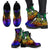 Yap Leather Boots - Rainbow Polynesian Pattern - Polynesian Pride