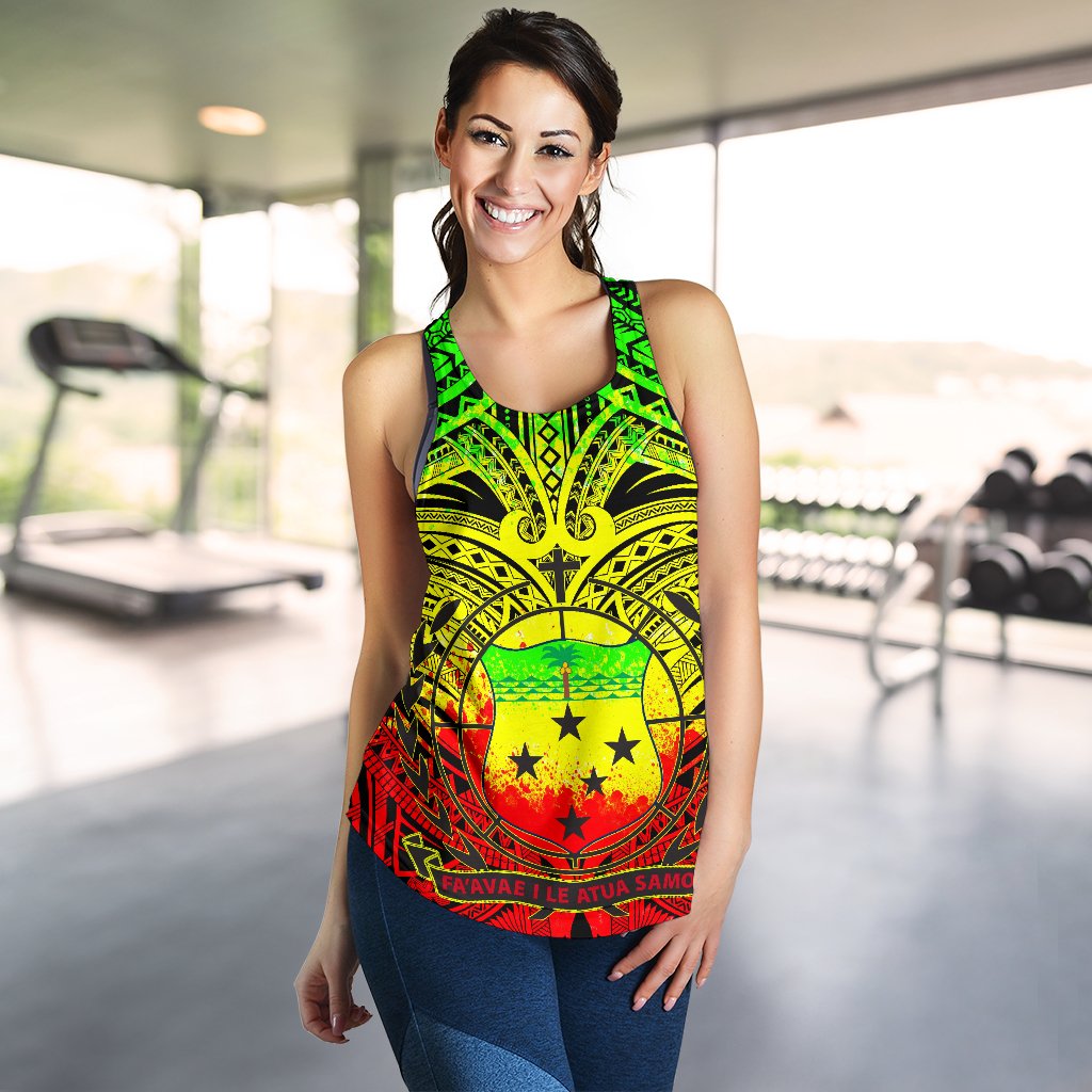 Samoa Women's Racerback Tank - Samoa Coat Of Arm, Polynesian Tattoo - Polynesian Pride