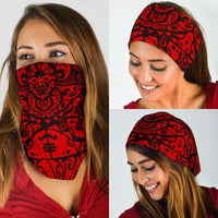 New Zealand Maori Tangaroa Tattoo Bandana - Red - Polynesian Pride