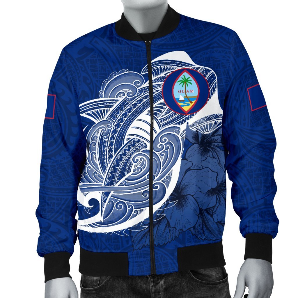 Guam Men's Bomber Jacket Shark Coat Of Arms LT6 - Polynesian Pride
