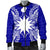 Nauru Polynesian Men's Bomber Jacket Map Blue - Polynesian Pride