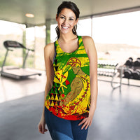 Hawaii Reggae Kanaka Maoli Warrior Spearhead Women's Racerback Tank - Polynesian Pride
