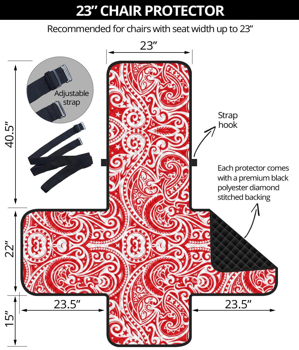 Tonga Chair Sofa Protector - Red Color Patterns - Polynesian Pride