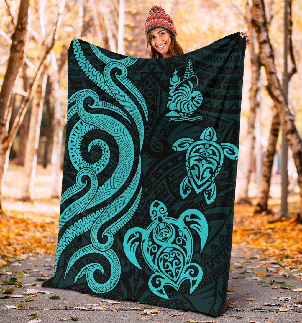 New Caledonia Premium Blanket - Turquoise Tentacle Turtle - Polynesian Pride
